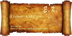 Eicher Klára névjegykártya